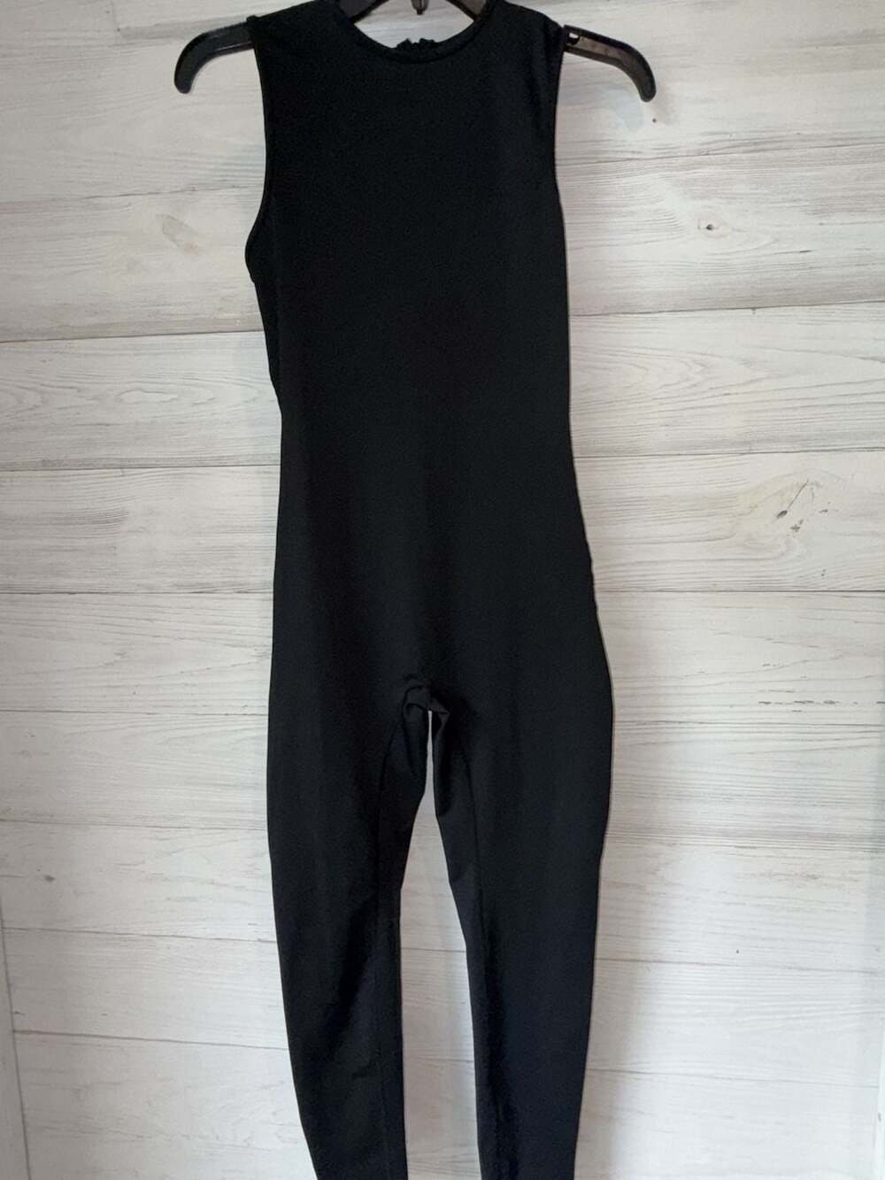 Women's Black Sleeveless High-Neck Active Workout Jumpsuit Onesie Size M (b87)